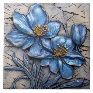 Blue Flower Ceramic Tile