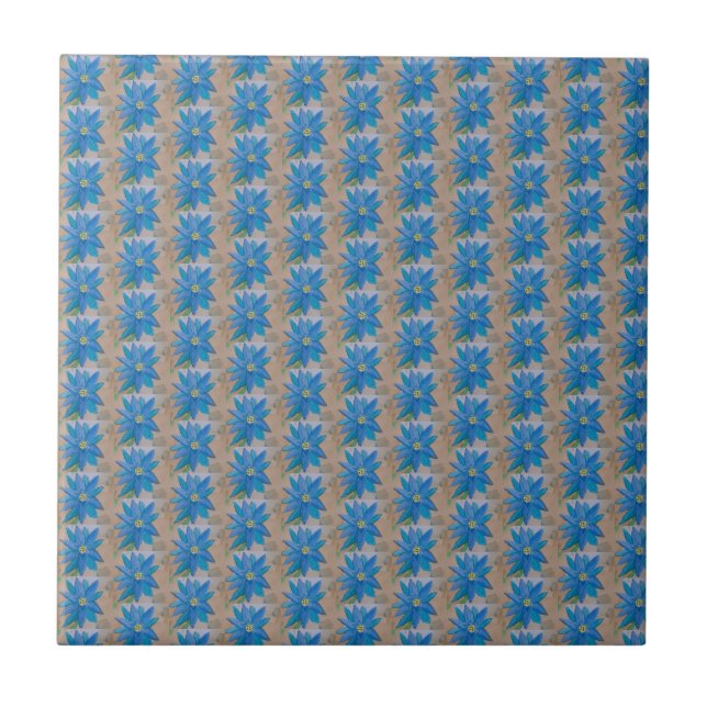 Blue Flower Ceramic Tile (Front)