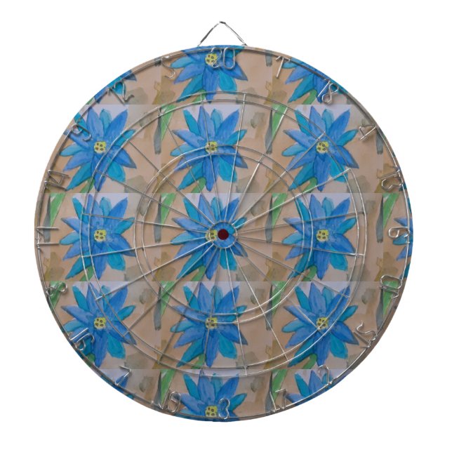 Blue Flower Dart Board (Front)