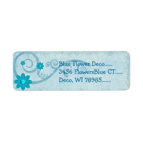 Blue Flower Deco CUSTOM Label