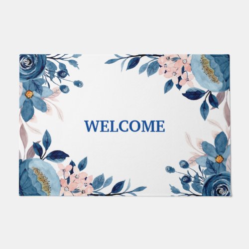  blue flower doormat