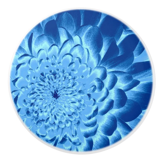 BLUE FLOWER DRAWER KNOB (Front)