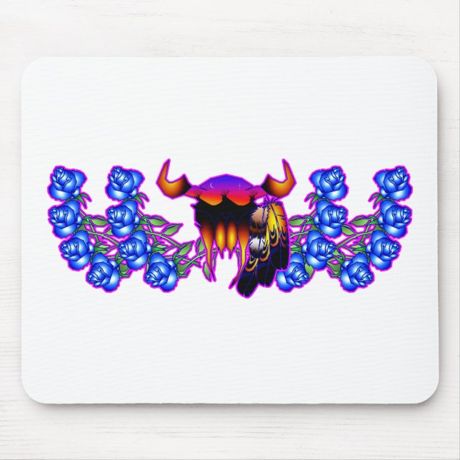 Blue Flower Dreams Mouse Pad (Front)