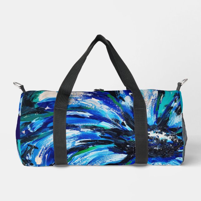 Blue flower duffle bag (Front)