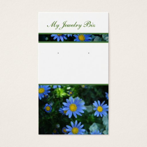 Customizable Blue Flower Earring Cards Business Card Template