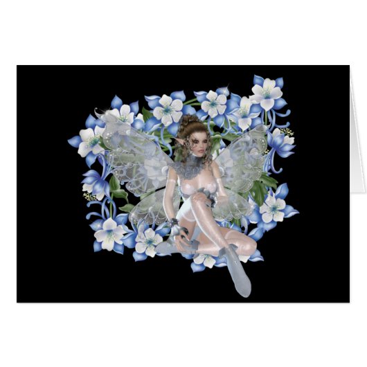 Blue Flower Fairy Design Cards (Front Horizontal)
