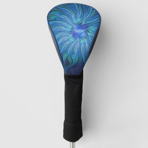 Blue Flower Fantasy Pattern Abstract Fractal Art Golf Head Cover