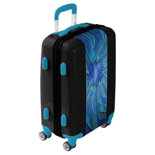 Blue Flower Fantasy Pattern Abstract Fractal Art Luggage