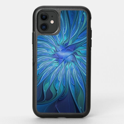 Blue Flower Fantasy Pattern Abstract Fractal Art OtterBox Symmetry iPhone 11 Case