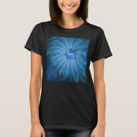 Blue Flower Fantasy Pattern, Abstract Fractal Art
