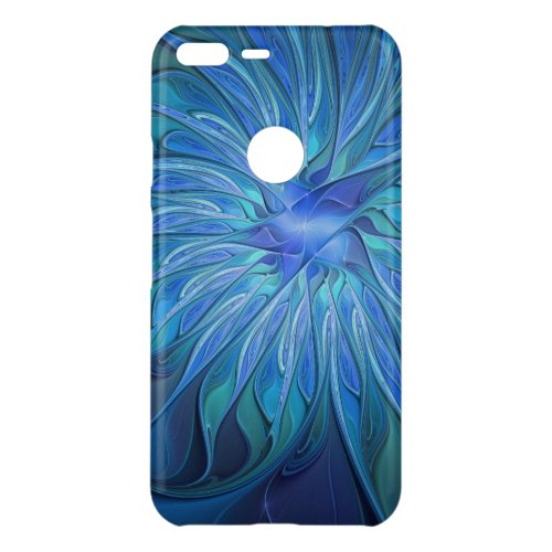 Blue Flower Fantasy Pattern Abstract Fractal Art Uncommon Google Pixel XL Case