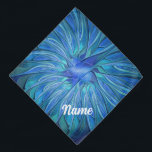 Blue Flower Fantasy Pattern, Abstract Fractal Pet Bandana<br><div class="desc">Modern and abstract fractal art, a fantasy flower with blue.
Design for your dog bandana and more.</div>