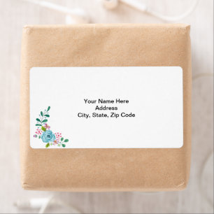Blue Flower Floral  Labels