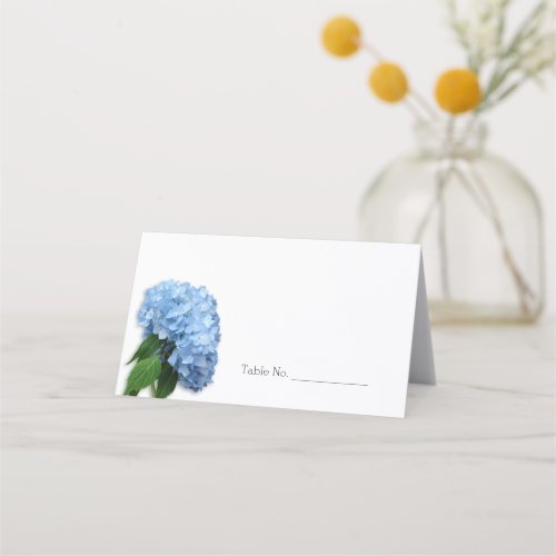 Blue Flower Folded Table Number Escort Cards
