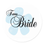 Blue Flower Future Bride Classic Round Sticker