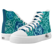 Blue Flower Garden High-top Sneakers at Zazzle