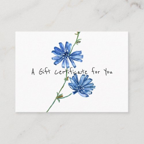 Blue Flower GIFT CERTIFICATE ADD LOGO Business