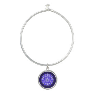 BLUE FLOWER GIFT MOM DAUGHTER SISTER FRIEND BOSS BANGLE BRACELET