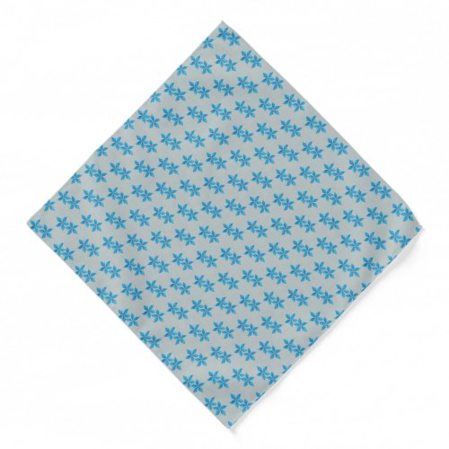 Blue flower grey background bandana