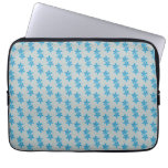 Blue flower grey background laptop sleeve