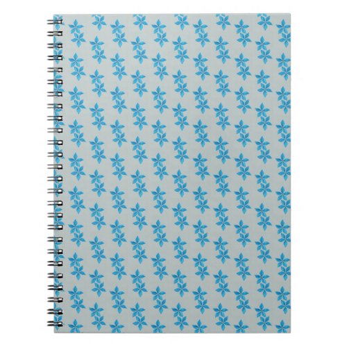 Blue flower grey background notebook