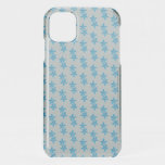 Blue flower grey background iPhone 11 case