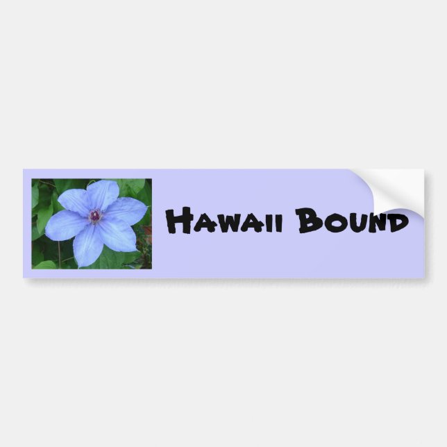 Blue flower, Hawaii Bound Bumper Sticker (Front)