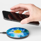 Blue Flower in Alcohol Inks Wireless Charger (Hand)