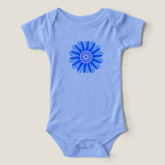 blue flower infant t-shirt (Design Front)
