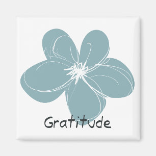 Blue Flower Inspirational Gratitude Magnet