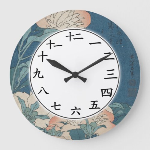 Blue Flower Japanese or Chinese Number Clock