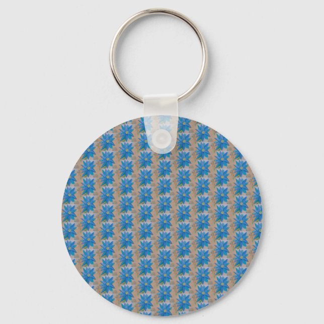 Blue Flower  Keychain (Front)