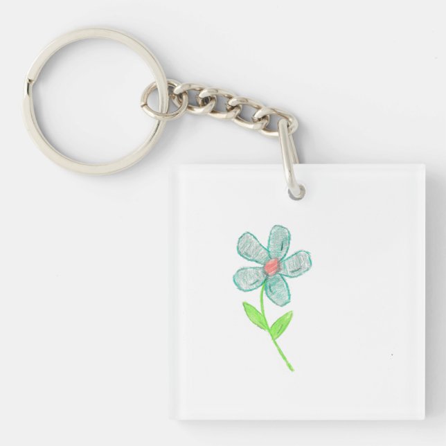 Blue Flower  Keychain (Front)