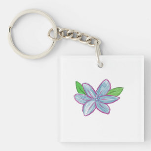 Blue Flower Keychain