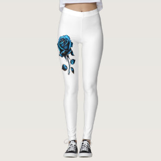 blue flower leggings