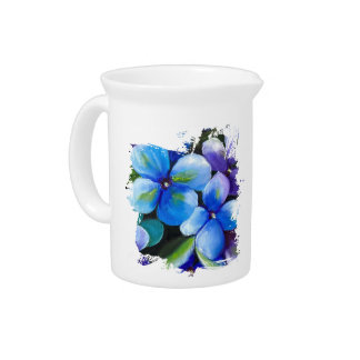 Blue flower Let your dream blossom mug Beverage Pitcher