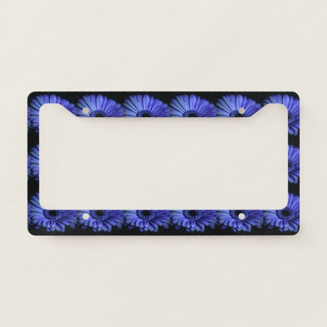 Blue Flower License Plate Frame (Front)