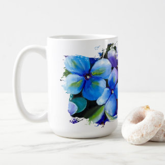 Blue flower Love is the answer love mug
