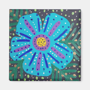 Blue Flower Magnet