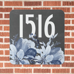 Blue Flower Make Your Own Personalized House Metal Sign