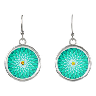 Blue Flower Mandala-68566 Earrings
