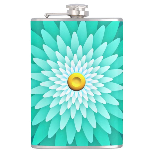 Blue Flower Mandala-68566 Flask (Front)