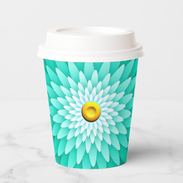 Blue Flower Mandala-68566 Paper Cups (Front)