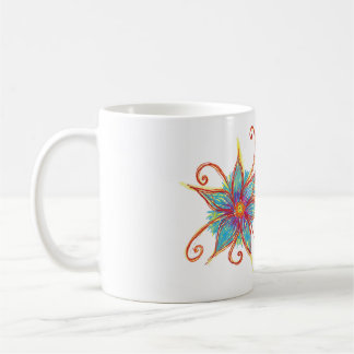 Blue Flower Mandala Personalized Coffee Mug