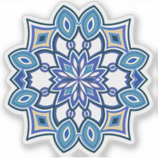 Blue Flower Mandala Sticker
