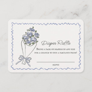 Blue Flower Market Floral Diaper Raffle Insert