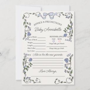 Blue Flower Market Fresh Floral Advice for Baby Invitation