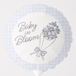 Blue Flower Market Fresh Floral Baby Shower Balloon