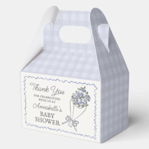 Blue Flower Market Fresh Floral Baby Shower Favor Boxes
