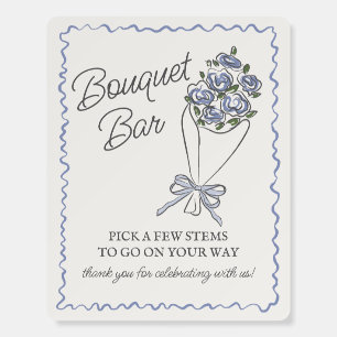 Blue Flower Market Fresh Floral Bouquet Bar Sign